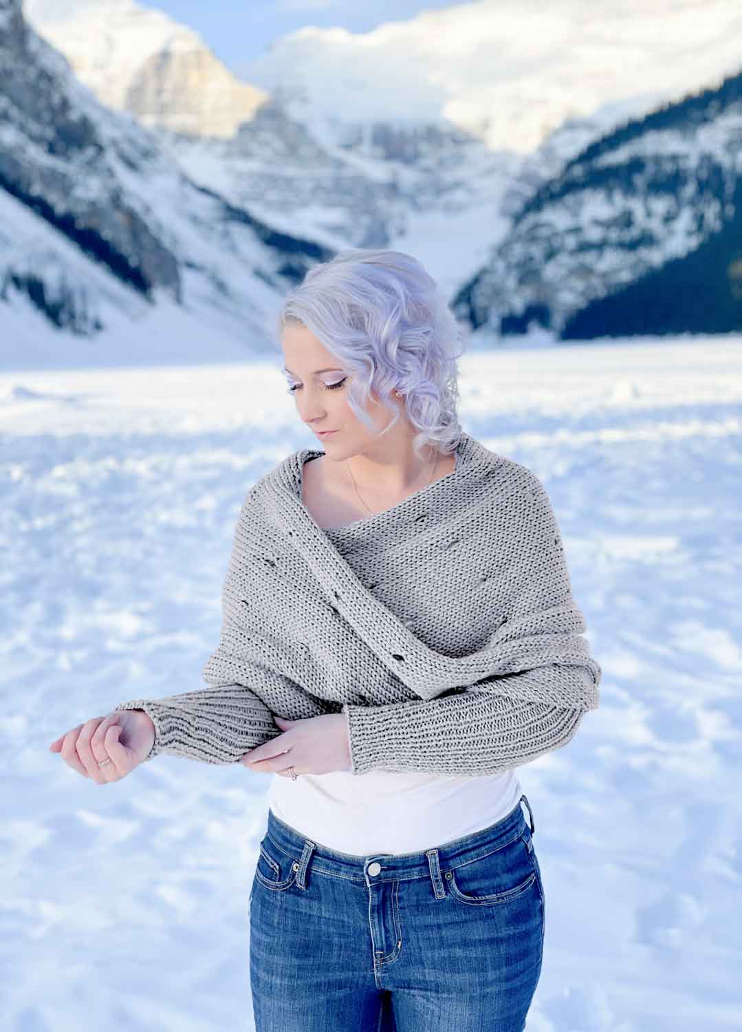 Easy Eyelet Sweater Scarf x @knitatude Kit - Petite Wool Version