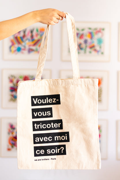 Tote Bag: Voulez vous tricoter