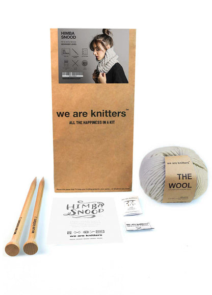 Himba Snood Beginner Knitting Kit in Olive